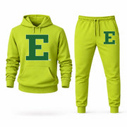 Men's Eastern Michigan Hoodie Joggers Set - Lime Green digital placement mockup