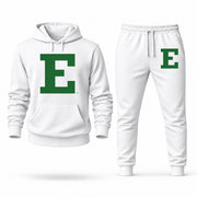 Men's Eastern Michigan Hoodie Joggers Set - White digital placement mockup
