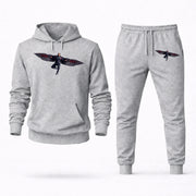 Men's Falcon Hoodie Joggers Set - Grey digital placement mockup