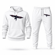 Men's Falcon Hoodie Joggers Set - White digital placement mockup