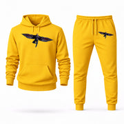 Men's Falcon Hoodie Joggers Set - Yellow digital placement mockup