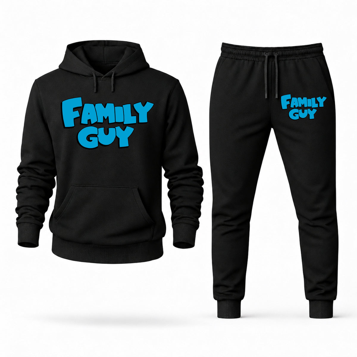 Men's Family Guy Hoodie Joggers Set - Black digital placement mockup