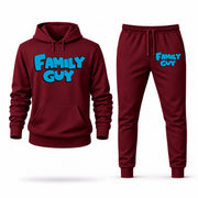 Men's Family Guy Hoodie Joggers Set - Burgundy digital placement mockup