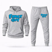 Men's Family Guy Hoodie Joggers Set - Grey digital placement mockup