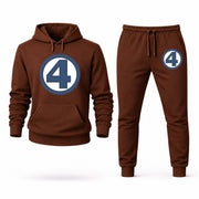 Men's Fantastic Four Hoodie Joggers Set - Brown digital placement mockup