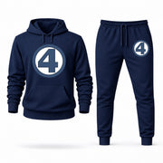 Men's Fantastic Four Hoodie Joggers Set - Navy digital placement mockup