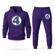 Men's Fantastic Four Hoodie Joggers Set - Purple digital placement mockup