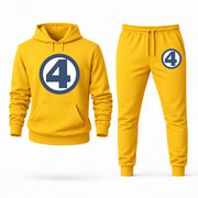 Men's Fantastic Four Hoodie Joggers Set - Yellow digital placement mockup