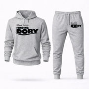 Men's Finding Dory Hoodie Joggers Set - Grey digital placement mockup