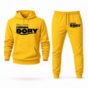 Men's Finding Dory Hoodie Joggers Set - Yellow digital placement mockup