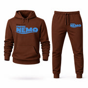 Men's Finding Nemo Hoodie Joggers Set - Brown digital placement mockup