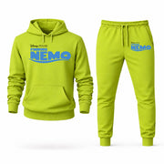 Men's Finding Nemo Hoodie Joggers Set - Lime Green digital placement mockup