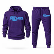 Men's Finding Nemo Hoodie Joggers Set - Purple digital placement mockup