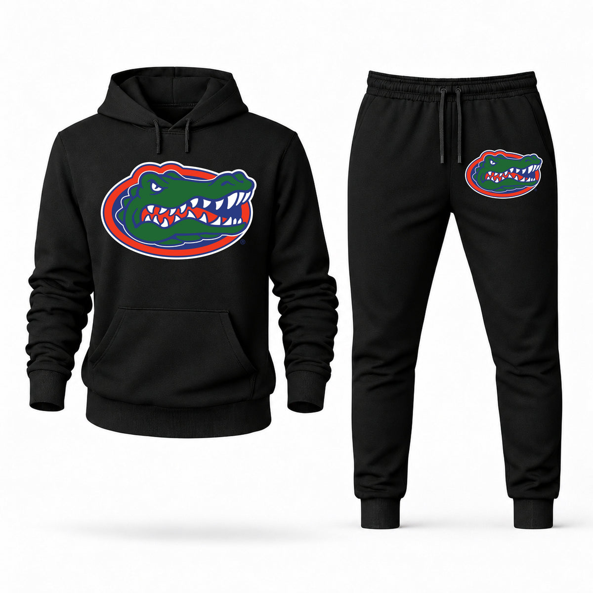 Men's Florida Hoodie Joggers Set - Black digital placement mockup