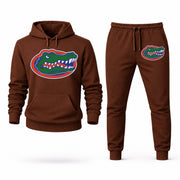 Men's Florida Hoodie Joggers Set - Brown digital placement mockup