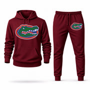 Men's Florida Hoodie Joggers Set - Burgundy digital placement mockup