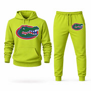 Men's Florida Hoodie Joggers Set - Lime Green digital placement mockup