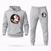 Men's Florida State Hoodie Joggers Set - Grey digital placement mockup