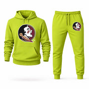 Men's Florida State Hoodie Joggers Set - Lime Green digital placement mockup