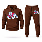 Men's Fresno State Hoodie Joggers Set - Brown digital placement mockup