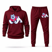 Men's Fresno State Hoodie Joggers Set - Burgundy digital placement mockup