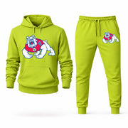 Men's Fresno State Hoodie Joggers Set - Lime Green digital placement mockup