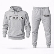 Men's Frozen Hoodie Joggers Set - Grey digital placement mockup
