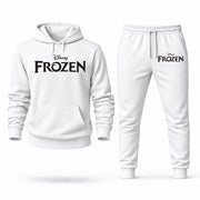 Men's Frozen Hoodie Joggers Set - White digital placement mockup