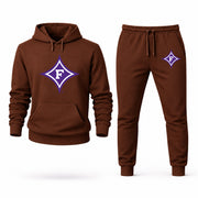 Men's Furman Hoodie Joggers Set - Brown digital placement mockup