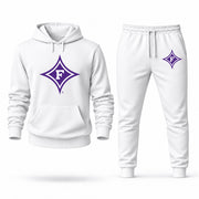 Men's Furman Hoodie Joggers Set - White digital placement mockup