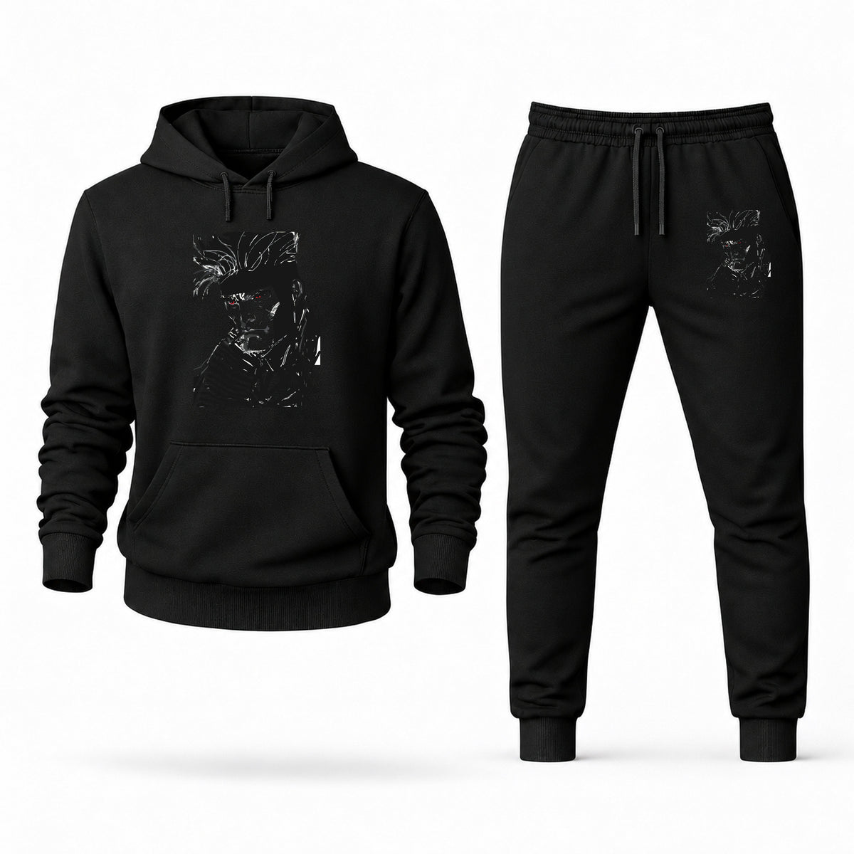 Men's Gambit Hoodie Joggers Set - Black digital placement mockup