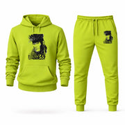 Men's Gambit Hoodie Joggers Set - Lime Green digital placement mockup