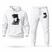 Men's Gambit Hoodie Joggers Set - White digital placement mockup
