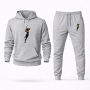 Men's Gamora Hoodie Joggers Set - Grey digital placement mockup