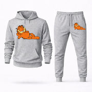Men's Garfield Hoodie Joggers Set - Grey digital placement mockup
