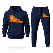 Men's Garfield Hoodie Joggers Set - Navy digital placement mockup