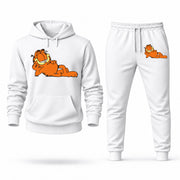 Men's Garfield Hoodie Joggers Set - White digital placement mockup