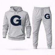 Men's Georgetown Hoodie Joggers Set - Grey digital placement mockup
