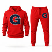 Men's Georgetown Hoodie Joggers Set - Red digital placement mockup
