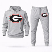Men's Georgia Hoodie Joggers Set - Grey digital placement mockup