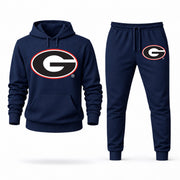 Men's Georgia Hoodie Joggers Set - Navy digital placement mockup