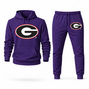 Men's Georgia Hoodie Joggers Set - Purple digital placement mockup