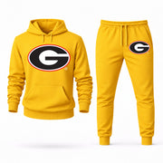Men's Georgia Hoodie Joggers Set - Yellow digital placement mockup