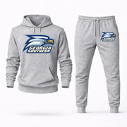 Men's Georgia Southern Hoodie Joggers Set - Grey digital placement mockup