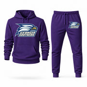 Men's Georgia Southern Hoodie Joggers Set - Purple digital placement mockup