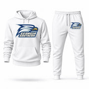 Men's Georgia Southern Hoodie Joggers Set - White digital placement mockup
