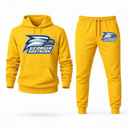 Men's Georgia Southern Hoodie Joggers Set - Yellow digital placement mockup
