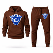 Men's Georgia State Hoodie Joggers Set - Brown digital placement mockup