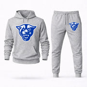 Men's Georgia State Hoodie Joggers Set - Grey digital placement mockup