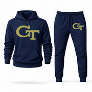 Men's Georgia Tech Hoodie Joggers Set - Navy digital placement mockup